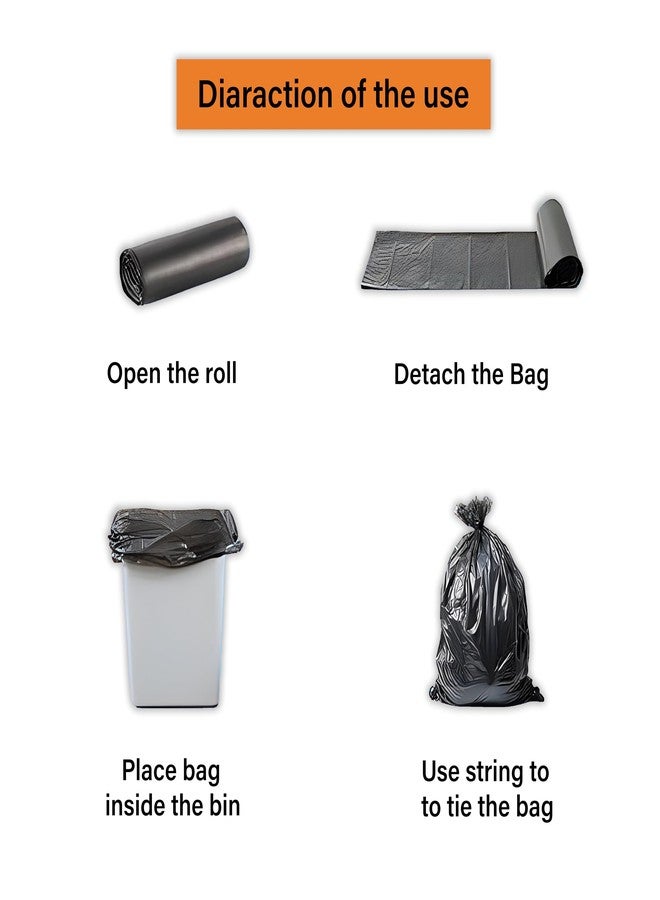 Xopy Premium Garbage Bags - Medium Size 19x21 Inches | 3 Rolls x 30 Bags = 90 Bags | Black Dustbin/Trash Bags for Home, Kitchen & Office | Pouch Packing - Image 4